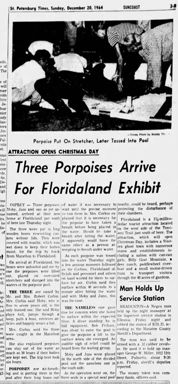 Floridaland - Dec 1964 Porpoises Arrive (newer photo)